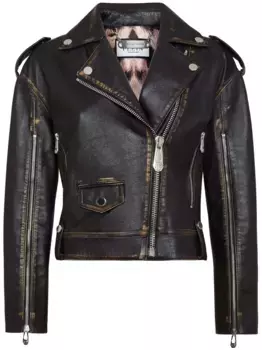 Байкерская куртка с логотипом Philipp Plein, черный