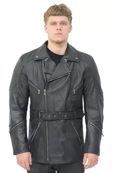 Байкерская куртка с перекрестной молнией и бронёй будапешт Infinity Leather, черный