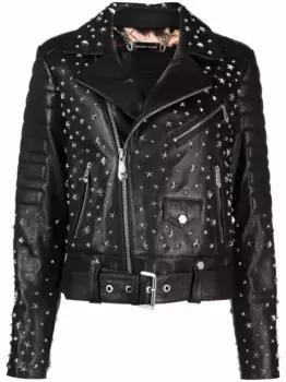 Байкерская куртка с заклепками Philipp Plein, черный