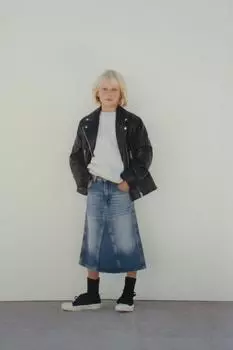 Байкерская куртка ZARA, черный