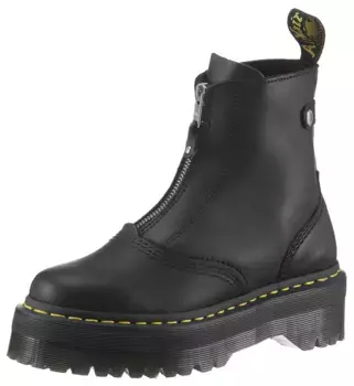 Байкерские ботинки DR. MARTENS "Jetta", фестиваль, платформа, ботильоны на платформе высотой 3 см, черный