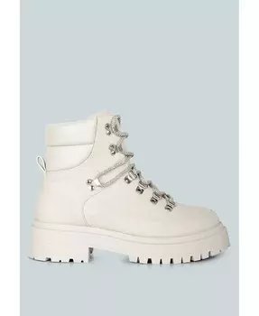 Байкерские ботинки Goliath Lace Up Shunky London Rag, коричневый/бежевый