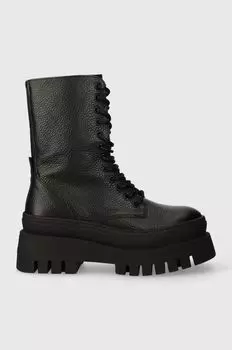 Байкерские ботинки из прибрежной кожи Steve Madden, черный