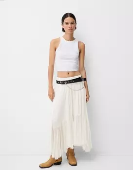 Байкерские ботинки с квадратным носком Bershka, коричневый