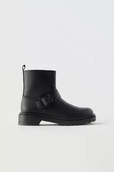 Байкерские ботинки ZARA, черный