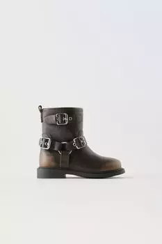 Байкерские ботинки ZARA, темно-серый