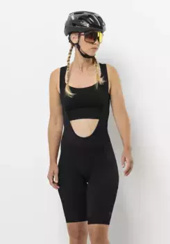 Байкерские брюки Jack Wolfskin "MOROBBIA BIB SHORTS W", черный