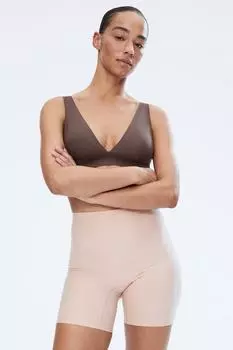 Байкерские брюки Push-Up средней формы H&M, бежевый
