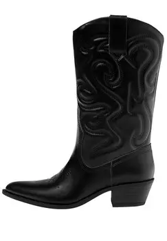 Байкерские сапоги PULL&BEAR, черный