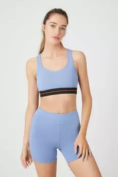 Байкерские шорты Active с высокой посадкой Forever 21, синий