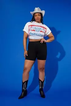 Байкерские шорты больших размеров из органического хлопка Forever 21, черный