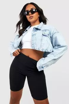 Байкерские шорты plus с текстурной структурой Boohoo, черный