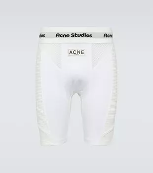 Байкерские шорты с логотипом Acne Studios, белый