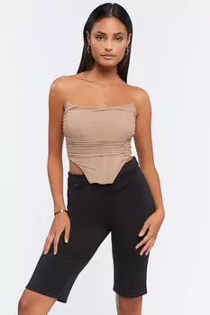 Байкерские шорты с высокой посадкой Forever 21, черный