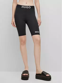 Байкерские шорты скинни fit Hugo, черный