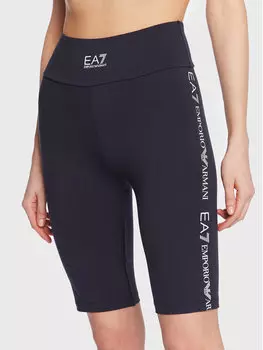 Байкерские шорты узкого кроя Ea7 Emporio Armani, синий