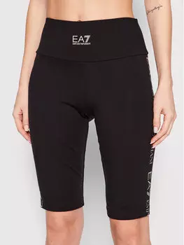 Байкерские шорты узкого кроя Ea7 Emporio Armani, черный