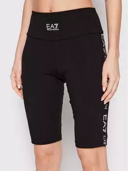 Байкерские шорты узкого кроя Ea7 Emporio Armani, черный