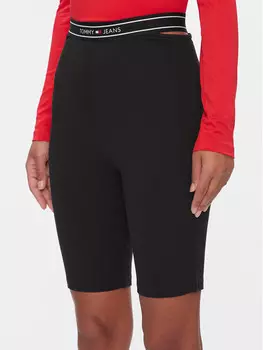 Байкерские шорты узкого кроя Tommy Jeans, черный
