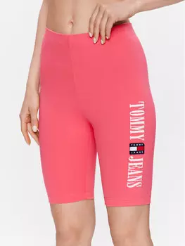 Байкерские шорты узкого кроя Tommy Jeans, розовый
