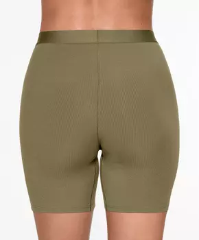 Байкерские шорты в рубчик из модала Oysho, хаки