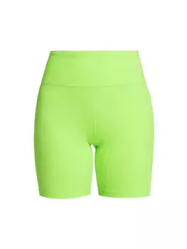 Байкерские шорты в рубчик с высокой талией Year Of Ours, цвет neon kiwi