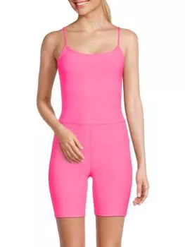 Байкерский комбинезон Spacedye Beyond Yoga, цвет Electric Pink
