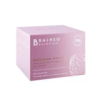 Бальнеокосметики, малиновая питательно-пилинговая маска для лица, 50 мл, Balneokosmetyki