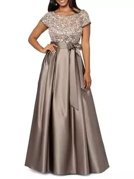Бальное платье А-силуэта с пайетками Xscape, тауп