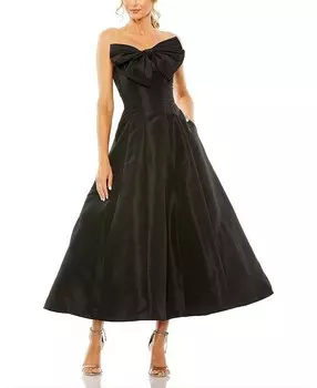 Бальное платье без бретелек Mac Duggal с бантом, черный