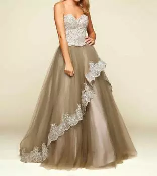 Бальное платье из тюля в цвете «древесный уголь» Mac Duggal, цвет charcoal