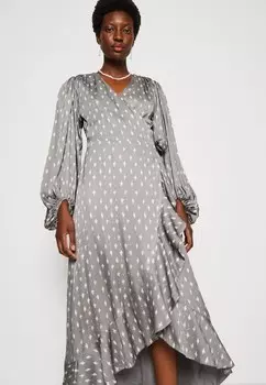 Бальное платье PRINTED WRAP MIDI DRESS By Malina, серый