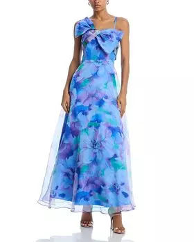 Бальное платье с корсетом и бантом Eliza J, синий