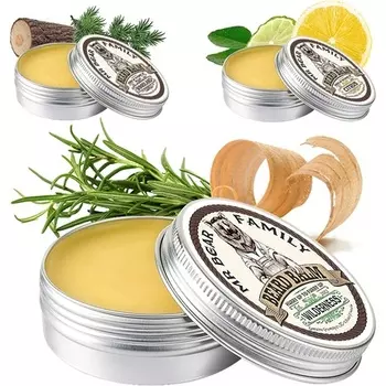 Бальзам для бороды Воск для бороды для мужчин Питательный кондиционер для бороды Увлажняющий крем 60 мл - аромат дикой природы, Mr Bear Family