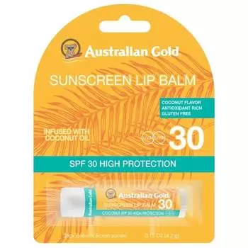 Бальзам для губ Australian Gold Coconut SPF 30, Защитная кокосовая помада 4,2 г