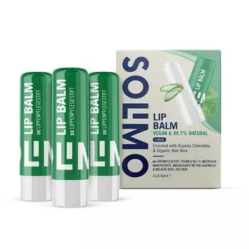 Бальзам для губ бренда Amazon Алоэ Вера — упаковка из 3 шт., Solimo
