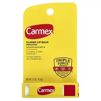 Бальзам для губ Carmex Classic SPF 15 с лечебным фактором, 4,25 г