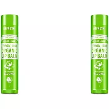 Бальзам для губ Dr Bronner'S Lemon Lime без синтетических ингредиентов и органических масел 4G, Dr. Bronner'S