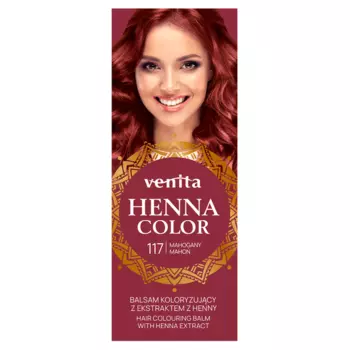 Бальзам для окрашивания волос 117 махагон, 75 мл Venita Henna color, цвет 117 maho