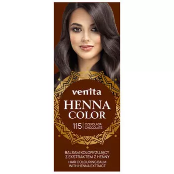 Бальзам для окрашивания волос с экстрактом хны 115 шоколад, 75 г Venita Henna color, цвет 115 czekolada