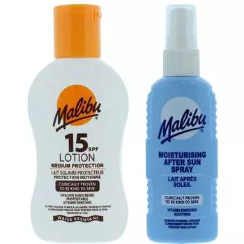 бальзам Malibu SPF15 100 мл + спрей после загара 100 мл