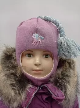 Балаклава детская Kivat с кисточкой, розовый