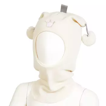 Балаклава детская Kivat с помпонами, белый