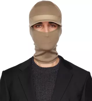 Балаклава из двух материалов бежевого цвета Givenchy