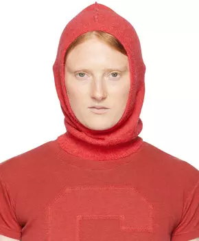 Балаклава из красной альпаки MM6 Maison Margiela