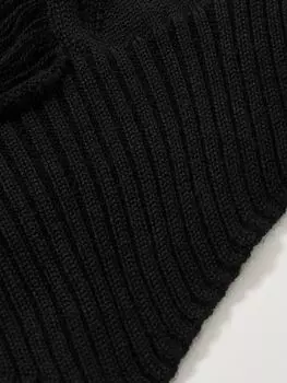Балаклава из состаренной шерсти RICK OWENS, черный