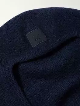 Балаклава Kalas из шерсти и смеси яка с аппликацией логотипа ACNE STUDIOS, синий