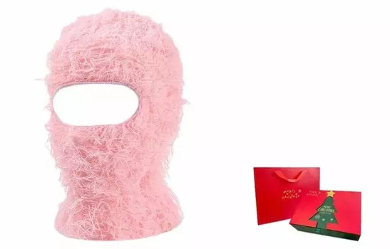 Балаклава унисекс US8ACC Pink Monster + рождественский бокс, розовый