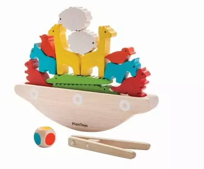 Балансирующая лодка, семейная игра, Plan Toys
