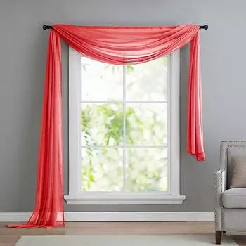 Балдахин от руки из прозрачной вуали, идеальное дополнение к нашим шторам, 140х600, кремовый, 560. Astek, красный